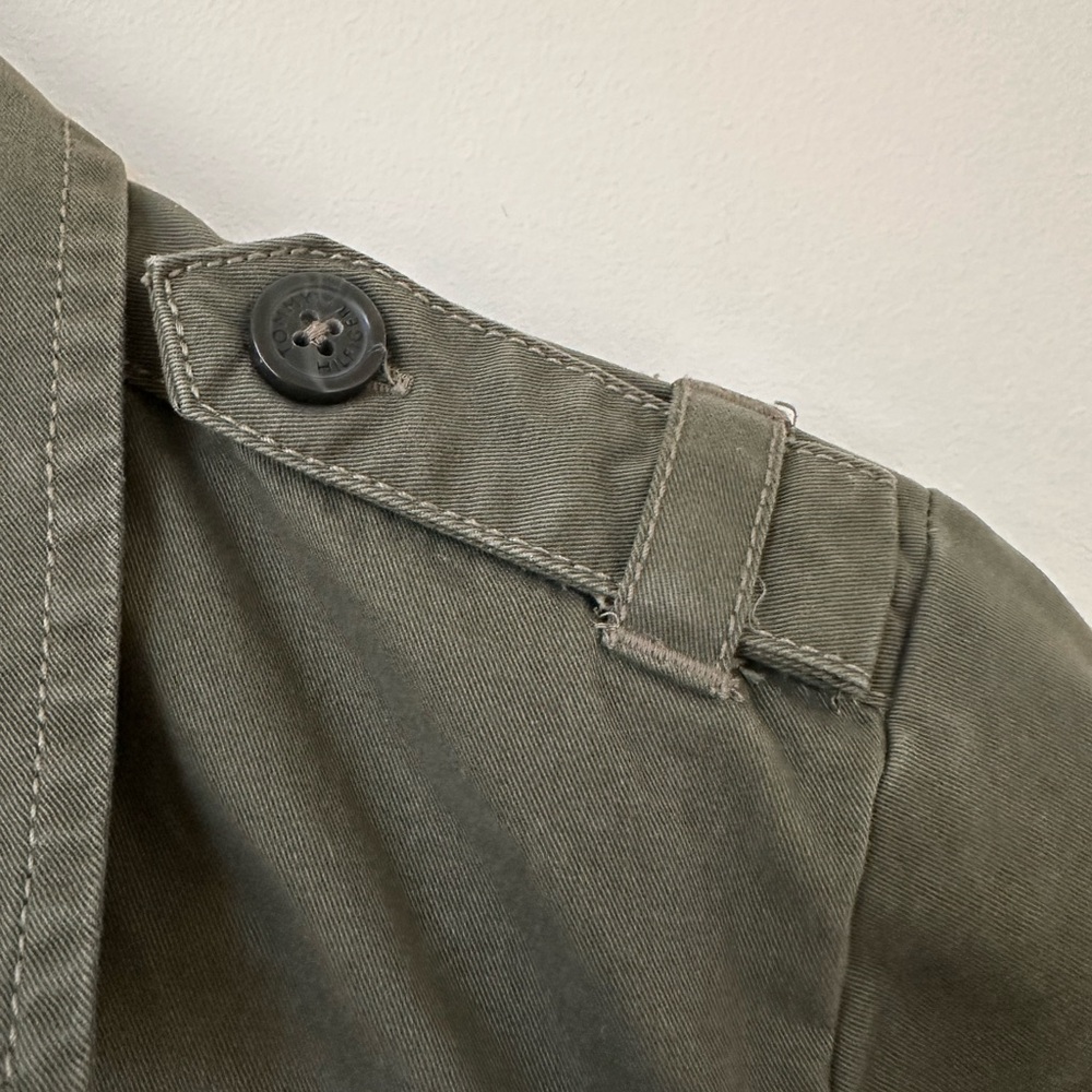 Tommy Hilfiger Olive Green Safari Belted Utility Shirt Dress Cotton - Picture 9 of 13